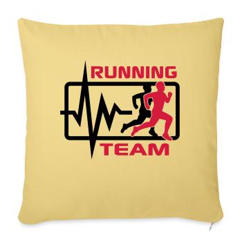 Running Team - Sofa pillow with filling 45cm x 45cm - washed yellow - Front