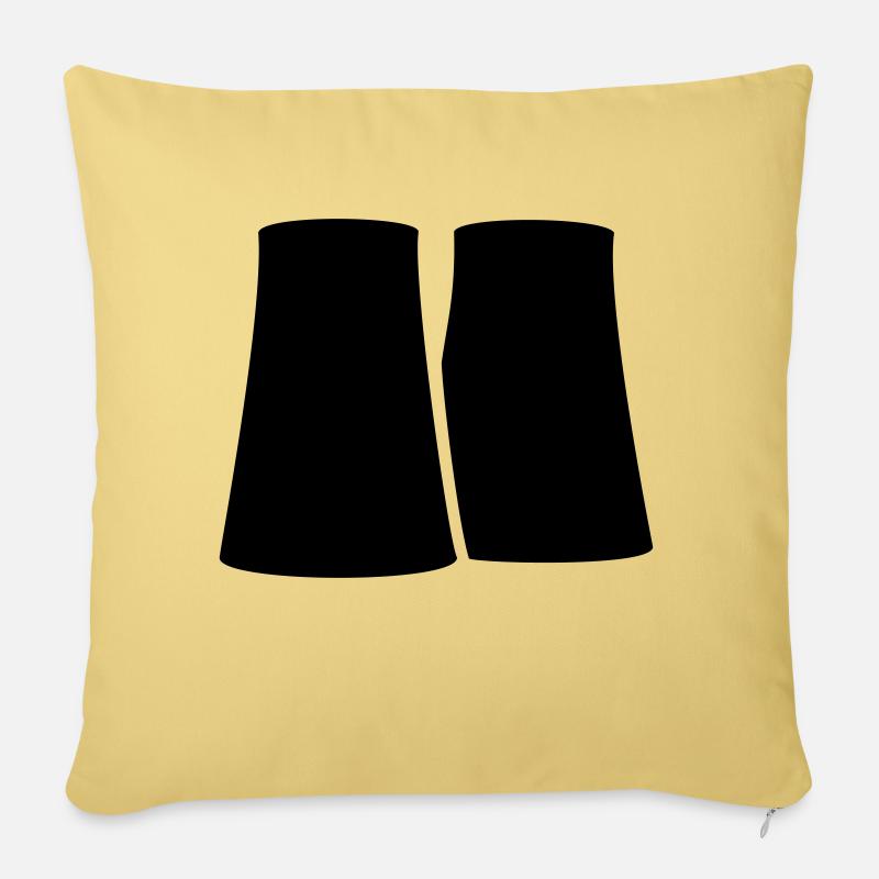 Centrale nucléaire (1c) - Coussin et housse de 45 x 45 cm - jaune délavé