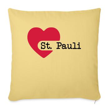 love_st_pauli - Sofakissen mit Füllung 45 x 45 cm - Hellgelb - Vorne