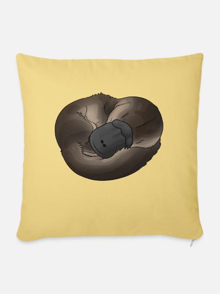 Platypus - Schnabeltier - Sofakissen mit Füllung 45 x 45 cm - Hellgelb