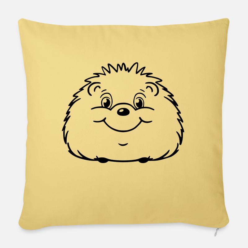 Hérisson potelé comme illustration vectorielle - Coussin et housse de 45 x 45 cm - jaune délavé