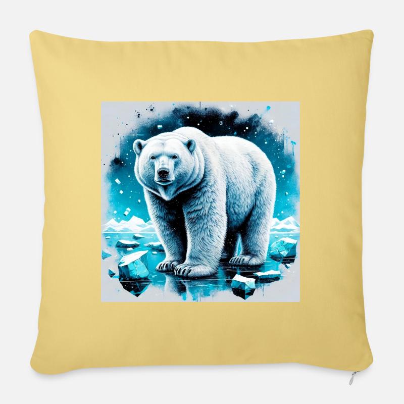 Eisbär - Sofakissen mit Füllung 45 x 45 cm - Hellgelb