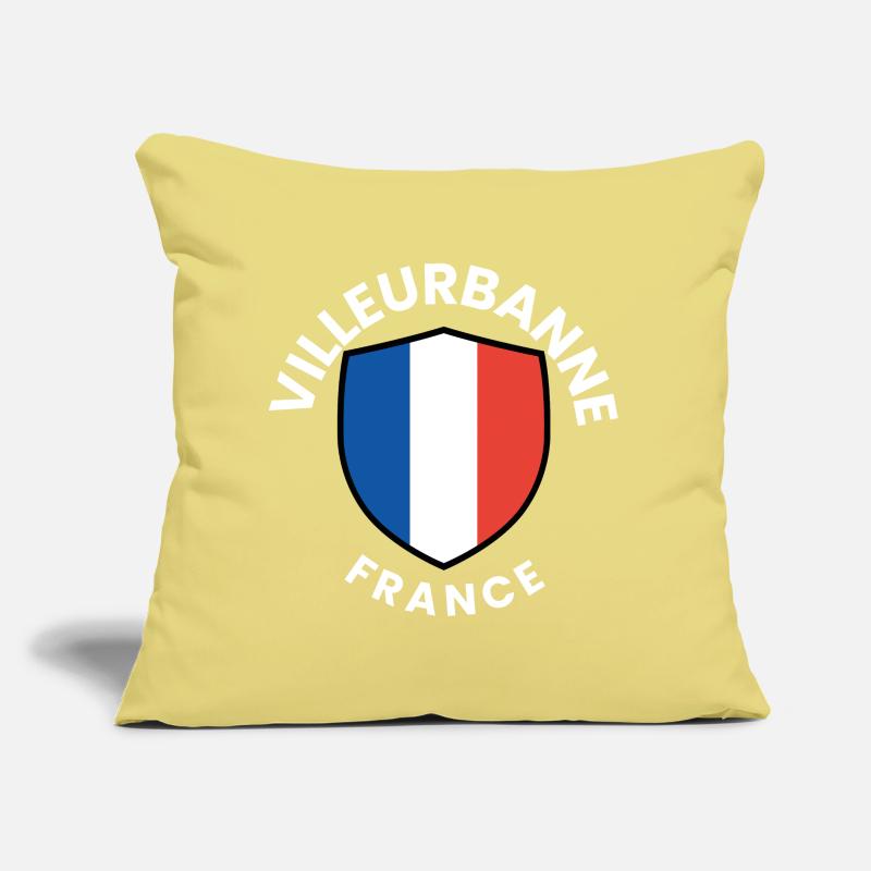 Conception du bouclier du drapeau français Coussin et housse de 45 x 45 cm