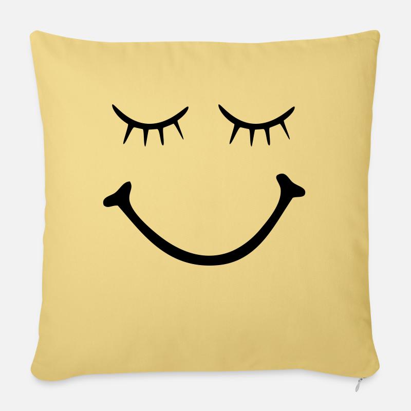 smiley - smile - Sofakissen mit Füllung 45 x 45 cm - Hellgelb