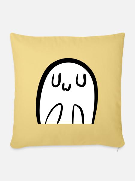 Cute UwU Ghost - Sofakissen mit Füllung 45 x 45 cm - Hellgelb