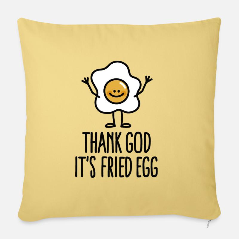 Thank god it's fried egg - Sofakissen mit Füllung 45 x 45 cm - Hellgelb