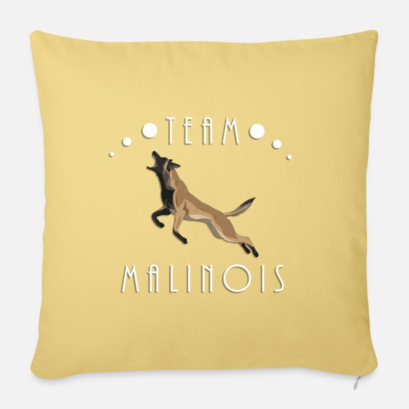 Team Malinois - Sofakissen mit Füllung 45 x 45 cm - Hellgelb