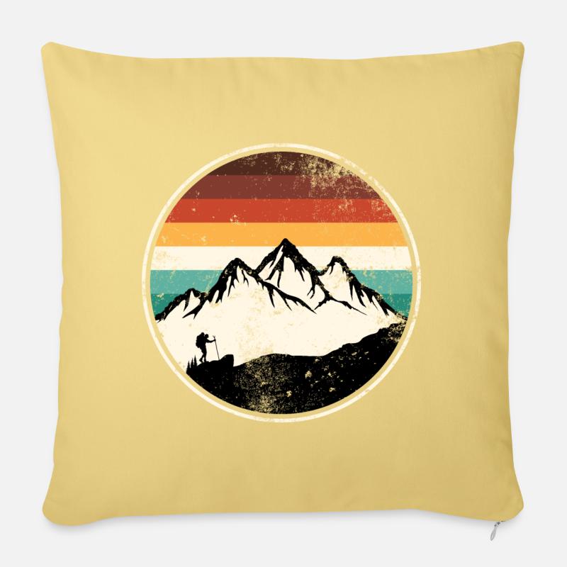 Retro Peak Trail Circle - Sofakissen mit Füllung 45 x 45 cm - Hellgelb