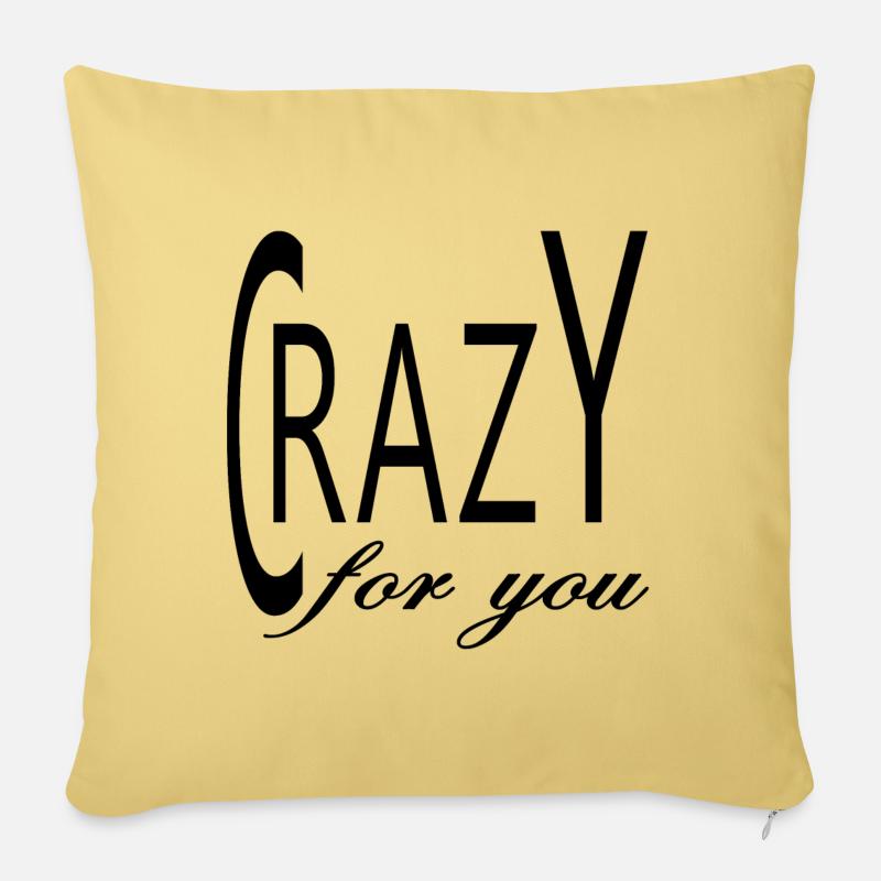 Crazy for You in Black - Sofakissen mit Füllung 45 x 45 cm - Hellgelb