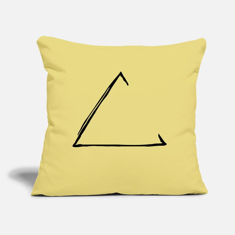 Triangle dessiné à la main (1C, B, ouvert) Coussin et housse de 45 x 45 cm