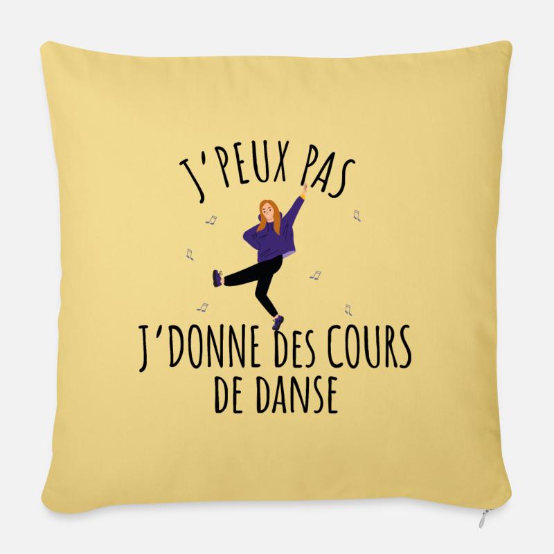 JPP PROF DANSE - Coussin et housse de 45 x 45 cm - jaune délavé