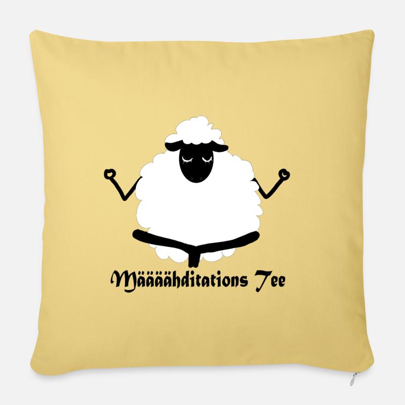 Määäähditations Tee - Sofakissen mit Füllung 45 x 45 cm - Hellgelb