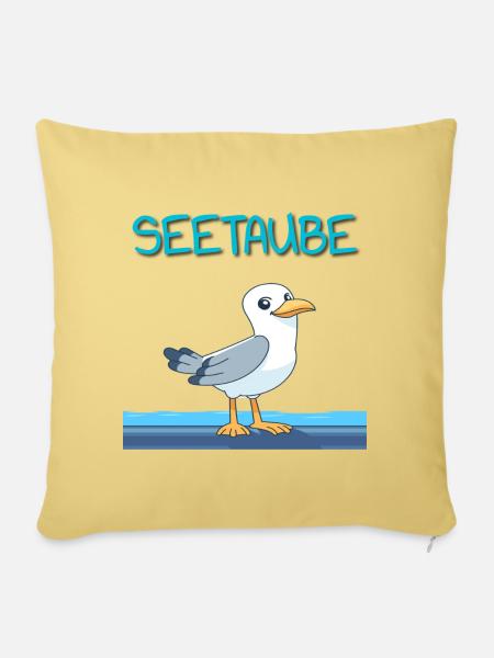 See Taube am Kai - Sofakissen mit Füllung 45 x 45 cm - Hellgelb