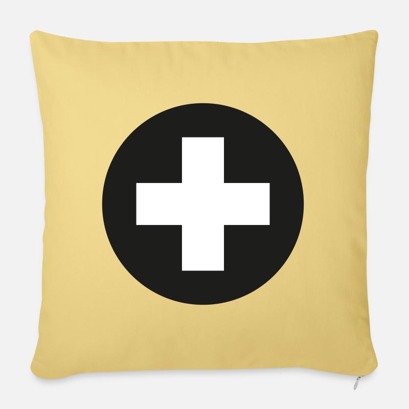 Icône Plus - Coussin et housse de 45 x 45 cm - jaune délavé