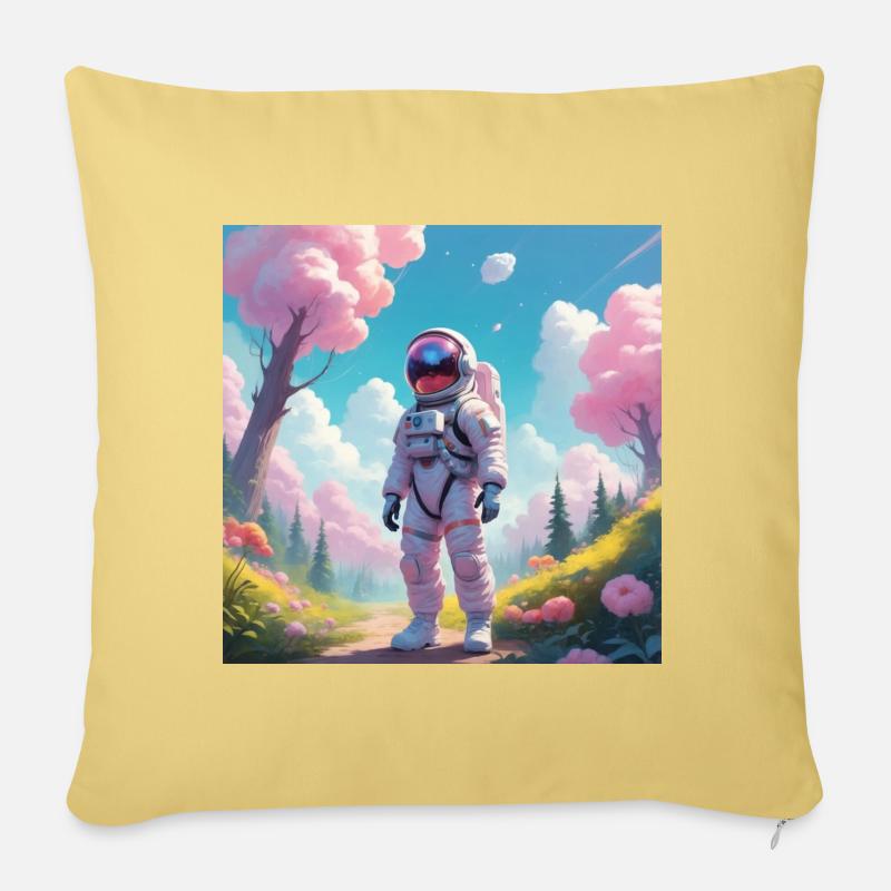 Spaceman - Sofakissen mit Füllung 45 x 45 cm - Hellgelb