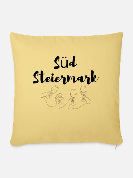 Süd Steiermark - Sofakissen mit Füllung 45 x 45 cm - Hellgelb