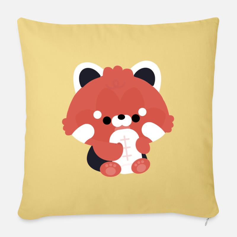 Kleinkind Roter Panda - Sofakissen mit Füllung 45 x 45 cm - Hellgelb