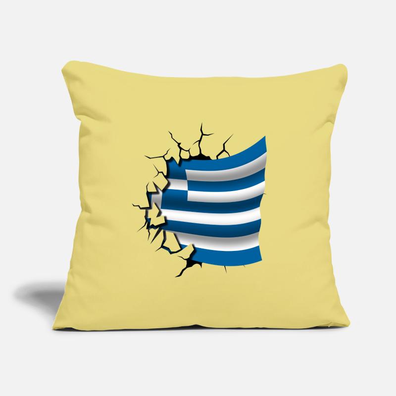 Drapeau de la Grèce - Grèce - Drapeau Broken Design Coussin et housse de 45 x 45 cm