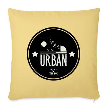 Urban Style Badge Featuring Red Sneaker and Bold  - Coussin et housse de 45 x 45 cm - jaune délavé - Devant