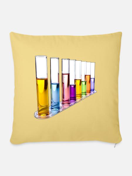 Regenbogen Reagenzgläser Muster - Sofakissen mit Füllung 45 x 45 cm - Hellgelb