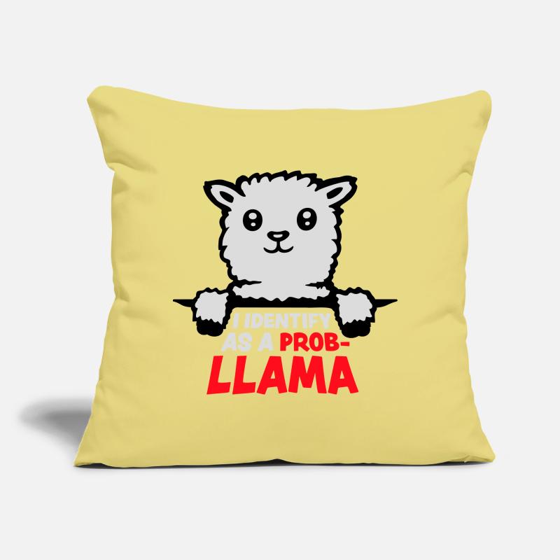 I Identify As A Probllama Cool Lama Problem Spruch Sofakissen mit Füllung 45 x 45 cm