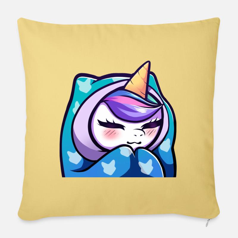 Lya Einhorn Cozy - Sofakissen mit Füllung 45 x 45 cm - Hellgelb