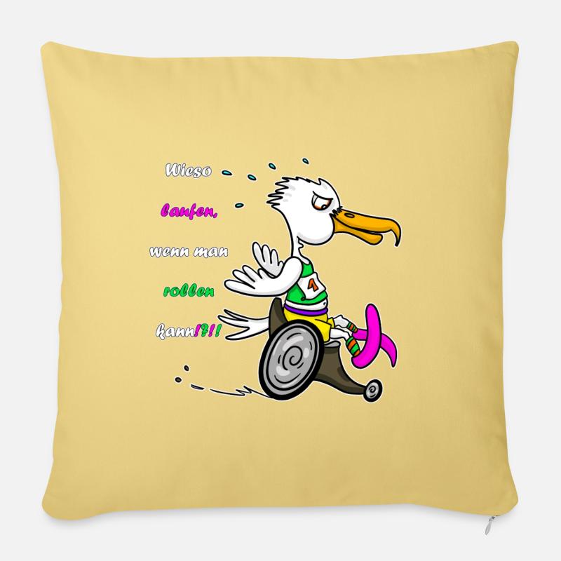 Marathon Möwe – Rennrolli Edition - Sofakissen mit Füllung 45 x 45 cm - Hellgelb