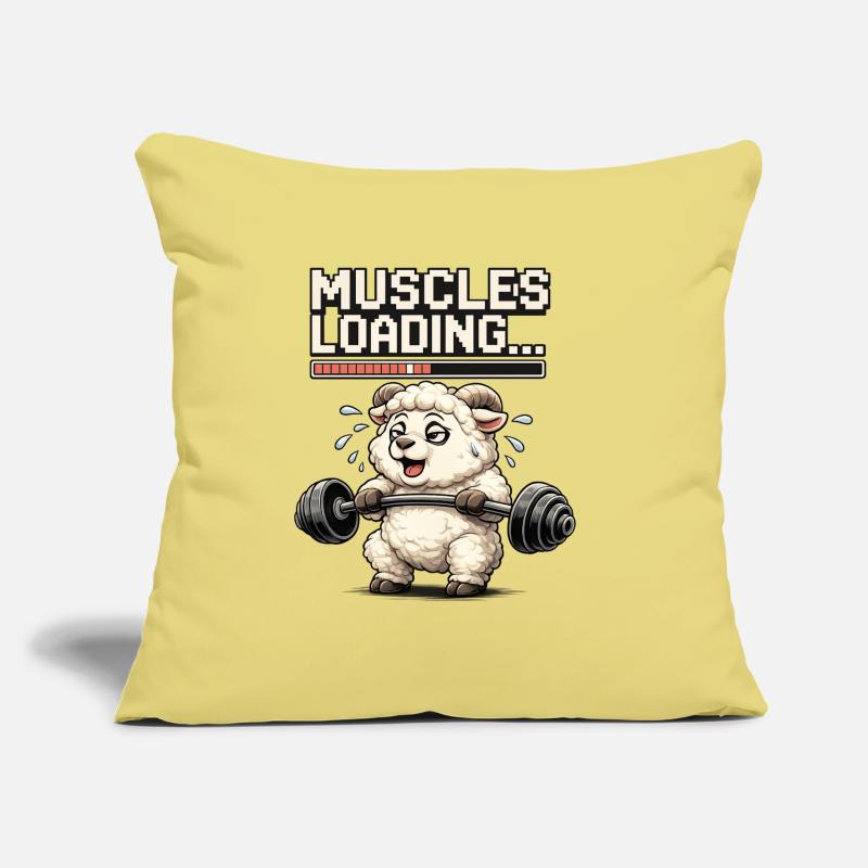 Muscle-loading lamb during strength training Sofa pillow with filling 45cm x 45cm