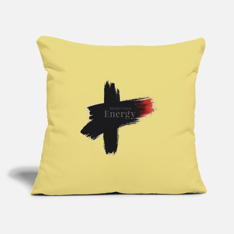 Protégez votre énergie - Conception de pleine conscience Coussin et housse de 45 x 45 cm