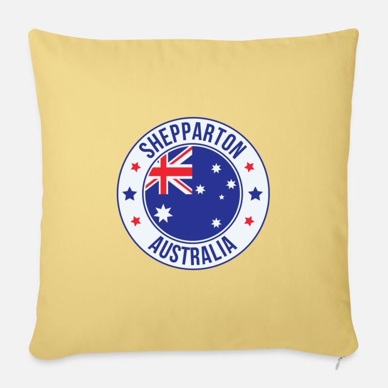 Shepparton Australien Runde Flaggenemblem - Sofakissen mit Füllung 45 x 45 cm - Hellgelb