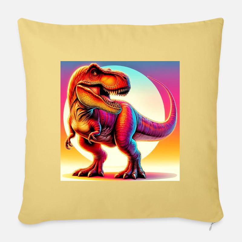 Dinosaurier - Sofakissen mit Füllung 45 x 45 cm - Hellgelb