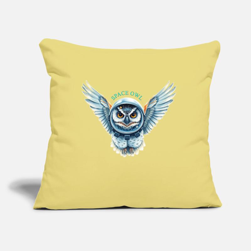 Chouette spatiale en combinaison spatiale Coussin et housse de 45 x 45 cm