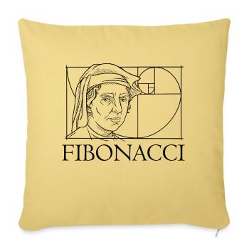 Leonardo Fibonacci Mathématicien Math Series Suivre - Coussin et housse de 45 x 45 cm - jaune délavé - Devant