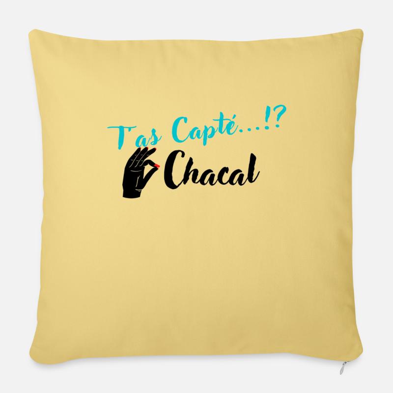 T as Capté...!? Chacal - Coussin et housse de 45 x 45 cm - jaune délavé