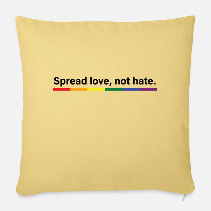 Spread love, not hate - Sofa pillow with filling 45cm x 45cm - washed yellow