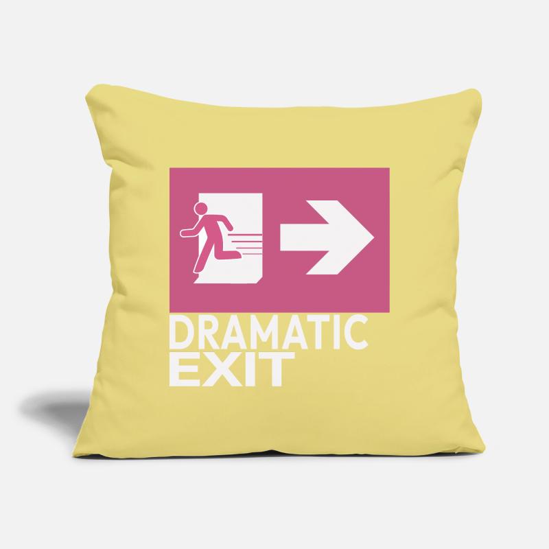Dramatic Exit Funny Statement Minimal Graphic Sofa pillow with filling 45cm x 45cm