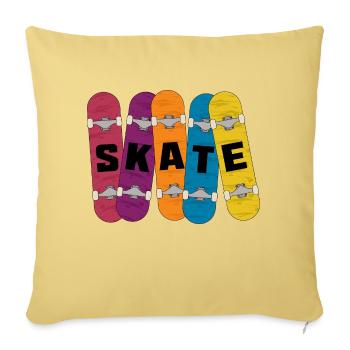 Skate - 5 Skateboard Shirt 5 Skating - Sofakissen mit Füllung 45 x 45 cm - Hellgelb - Vorne