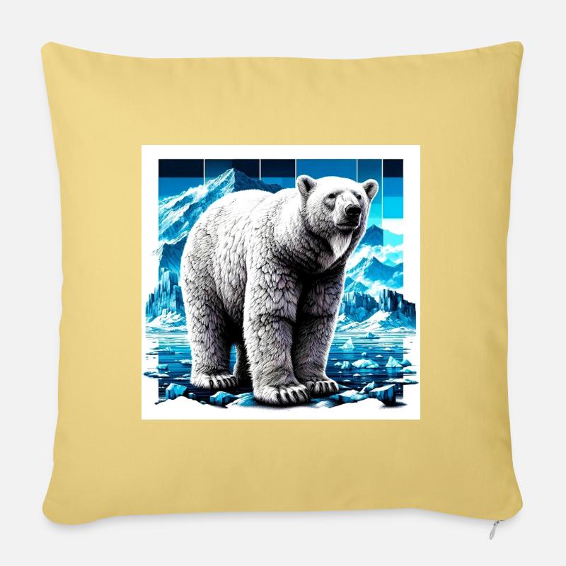 Eisbär - Sofakissen mit Füllung 45 x 45 cm - Hellgelb