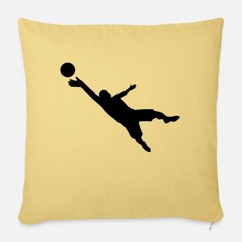 Fußball - Sofakissen mit Füllung 45 x 45 cm - Hellgelb