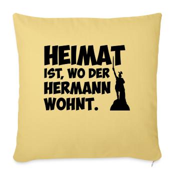 Heimat ist, wo der Hermann wohnt. - Sofakissen mit Füllung 45 x 45 cm - Hellgelb - Vorne