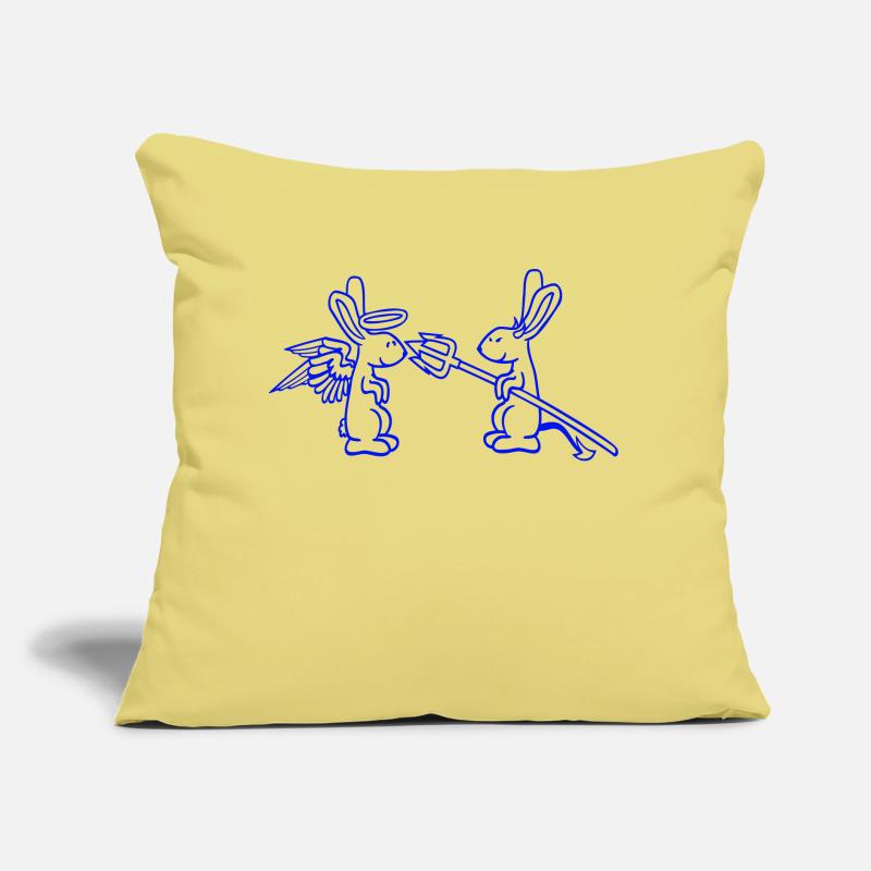 Rabbit Angel Conscience Devil Demon Evil Satan Hell Sofa pillow with filling 45cm x 45cm