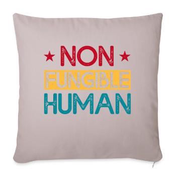 Non Fungible Human - Coussin et housse de 45 x 45 cm - taupe clair - Devant