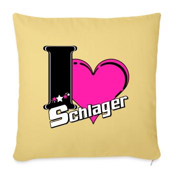 Schlager Party , Schlager Music , Schlager Love - Sofa pillow with filling 45cm x 45cm - washed yellow - Front