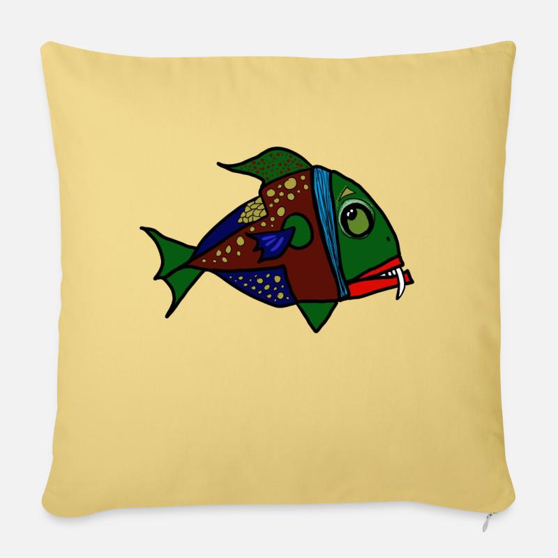 fisch anglerfisch - Sofakissen mit Füllung 45 x 45 cm - Hellgelb
