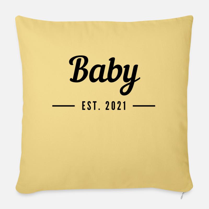 Bébé 2021 - Coussin et housse de 45 x 45 cm - jaune délavé