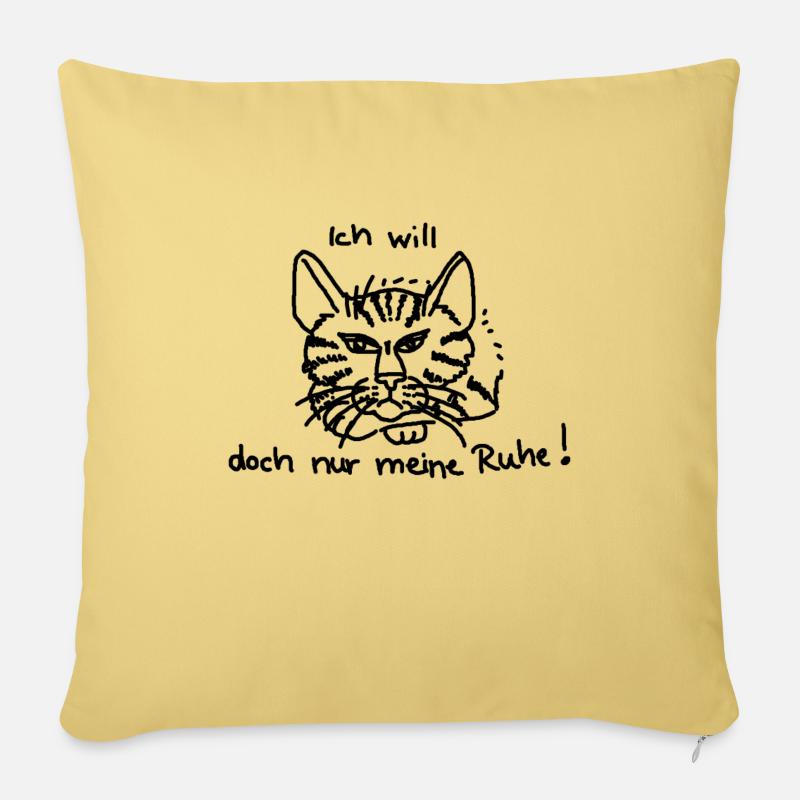 Grantiger Kater - Sofakissen mit Füllung 45 x 45 cm - Hellgelb