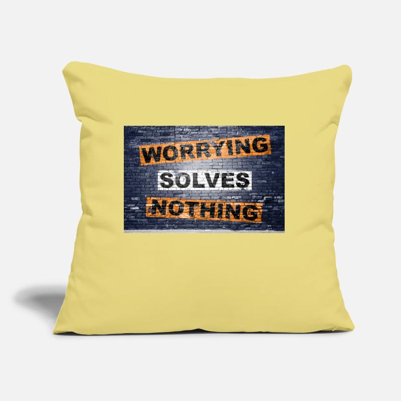 Worrying Solves Nothing saying lettering Graffiti Sofa pillow with filling 45cm x 45cm