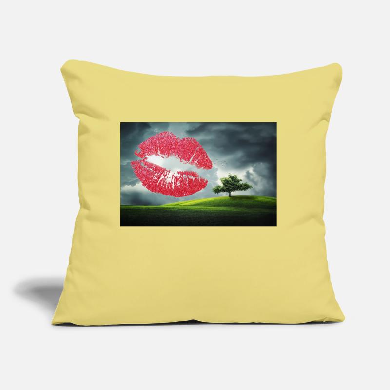 Baiser de la Saint-Valentin. Coussin et housse de 45 x 45 cm