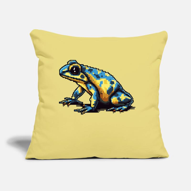 Colorful retro pixel poison dart frog in 8 bit Sofa pillow with filling 45cm x 45cm