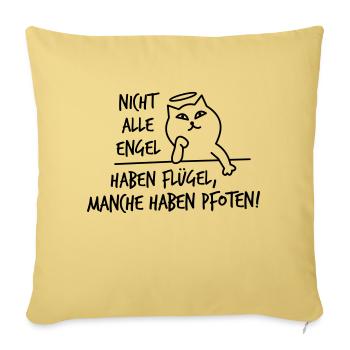 Nicht alle Engel haben Flügel manche haben Pfoten - Sofakissen mit Füllung 45 x 45 cm - Hellgelb - Vorne
